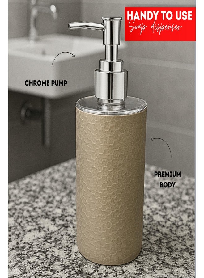 Emoh Roced Refillable Liquid Soap Dispenser - Unbreakable Plastic Pump Bottle for Handwash, Sanitizer, Lotion, or Shampoo | Reusable Bathroom & Kitchen Dispenser (250ml) (Brown, Pack of 2) - Image 3